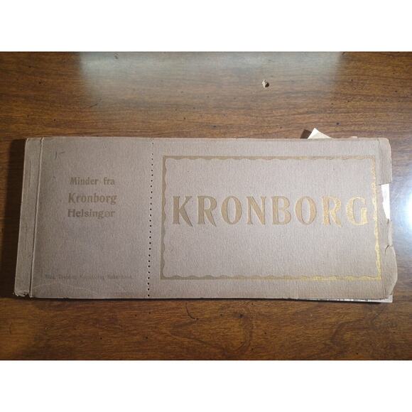 Rare Vintage 1940-1950 Kronborg Denmark Renaissance Castle 10 Postcard Booklet